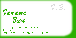ferenc bun business card